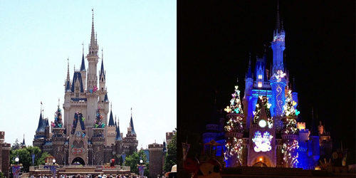 2013.06.19_ekimae_blog_1 シンデレラ城 昼と夜の顔!