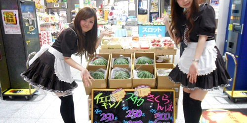 5月26日来店！ボンバーガールと新鮮果物